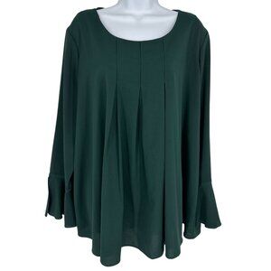 Logo by Lori Goldstein Long Sleeve Ruffle Cuffs Button Closure Blouse Size 18W